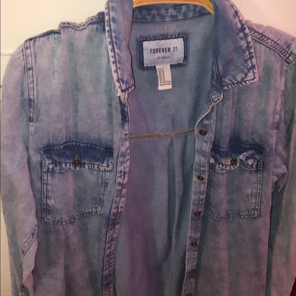 Acid wash button down shirt